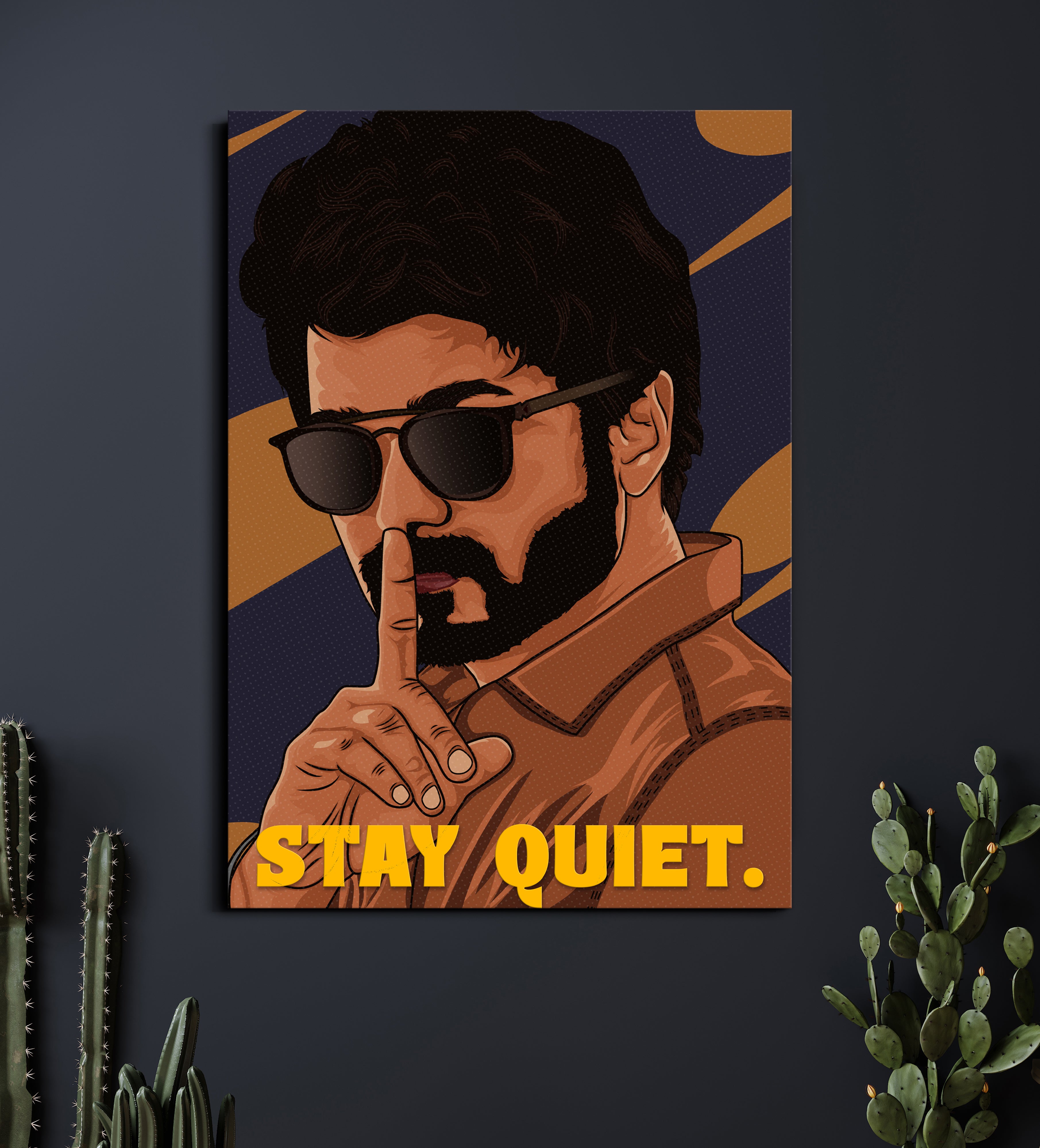 Thalapathy Vijay Stay Quiet Poster | Tamil Cinema Wall Art Lazywalls